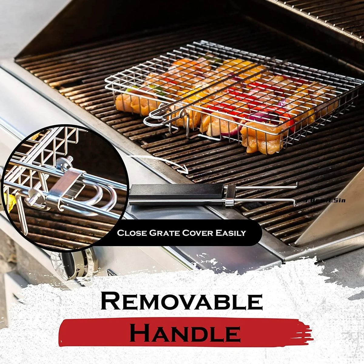 Inklapbaar barbecuerooster roestvrijstaal antiaanbaklaag vlees groente vis tuingrill camping outdoor bbq | Sulvida