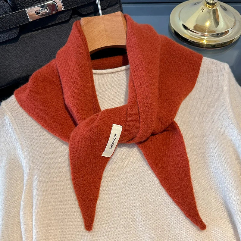 Driehoekige Wollen Sjaal Dames Gebreid Winteraccessoire Effen Design Zachte Omslagdoek Halsdoek Winter | Sulvida