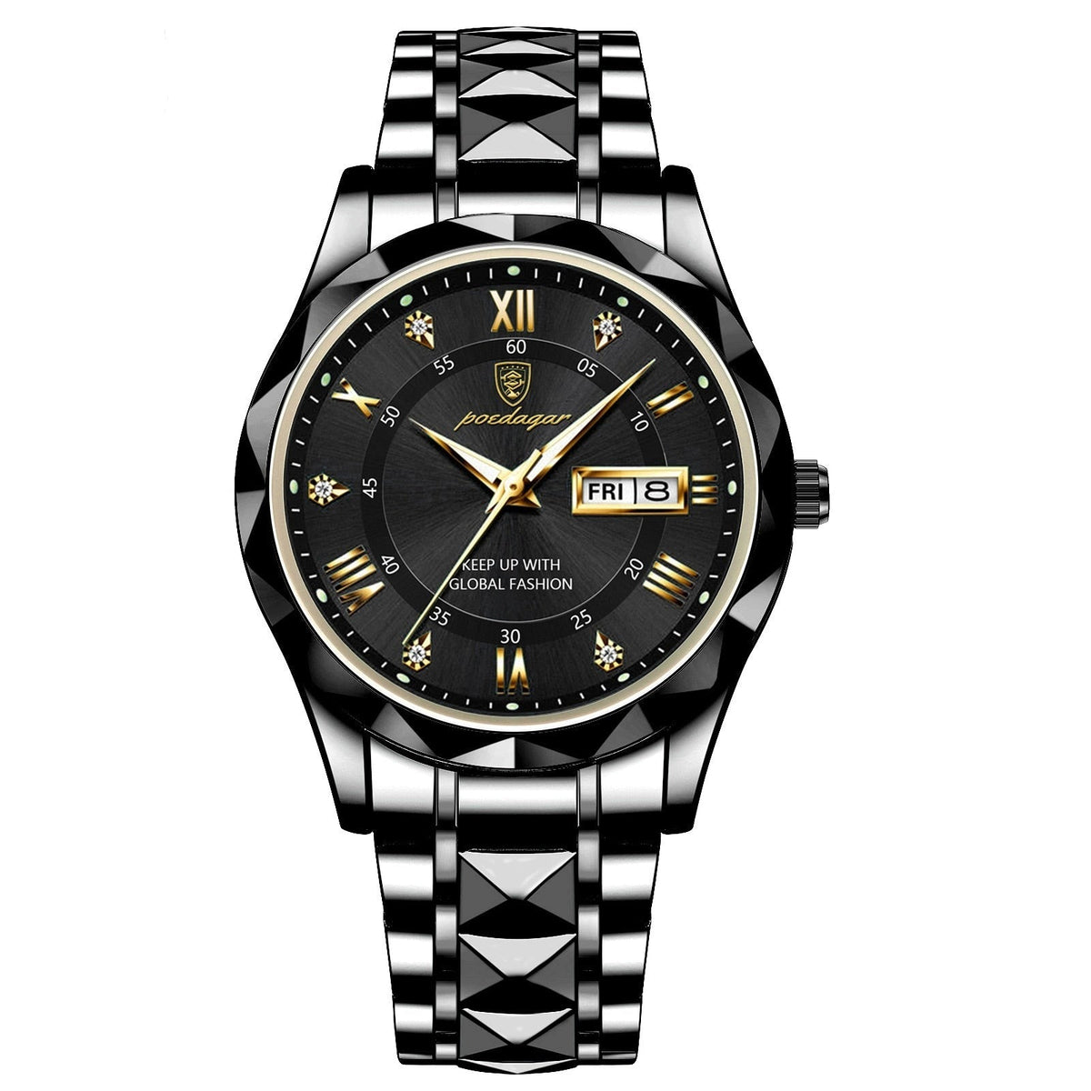 Herenhorloge Lichtgevende Wijzerplaat Roestvrijstaal 41mm Waterbestendig Datum Weekweergave Quartz Zakelijk | Sulvida