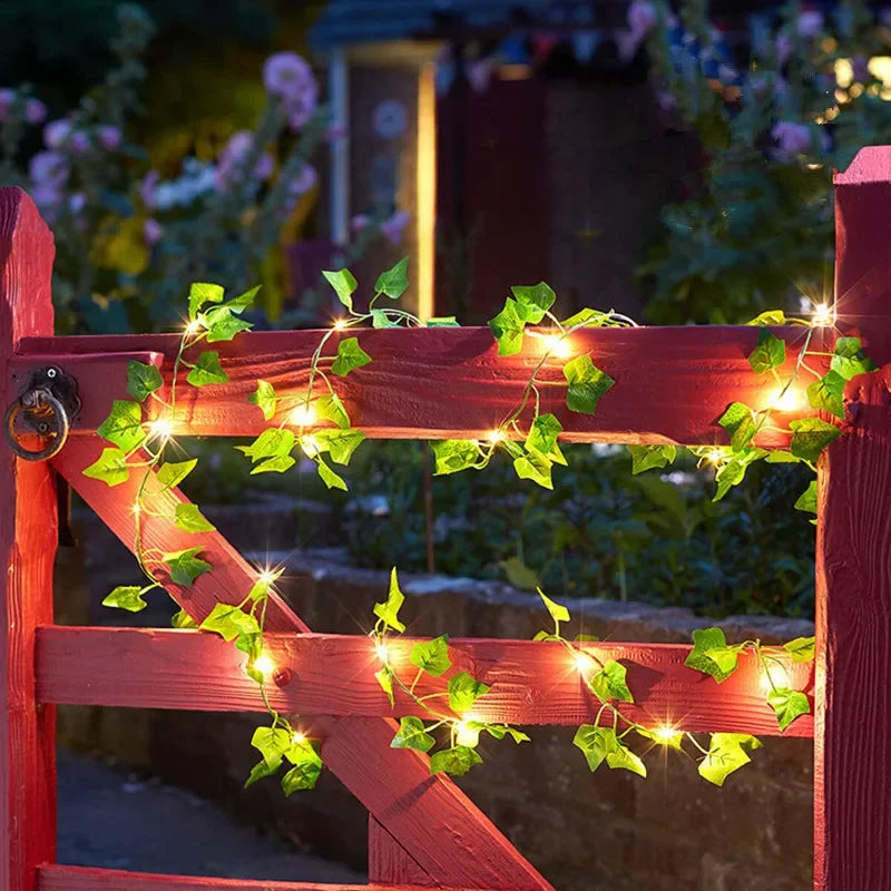 Lichtslinger Kunstbladeren LED Batterij 2m 5m 10m Sfeerlicht Tuin Kerstversiering Feestverlichting Decoratie | Sulvida