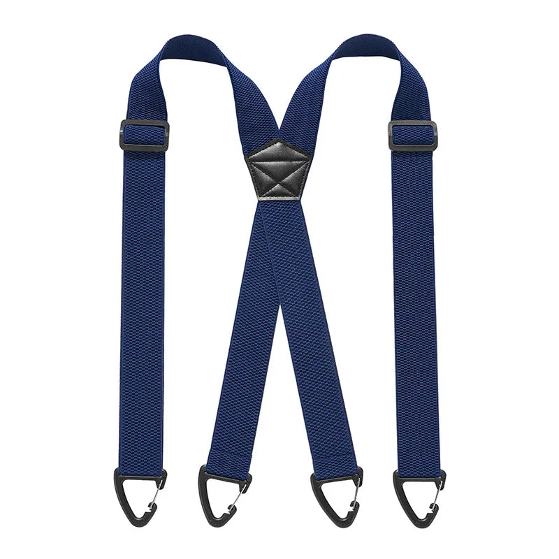Bretelles pour homme en X réglables, clips métalliques, largeur 3,5 cm, noir, blanc, bleu marine, gris foncé, kaki, marron, élégantes | Sulvida