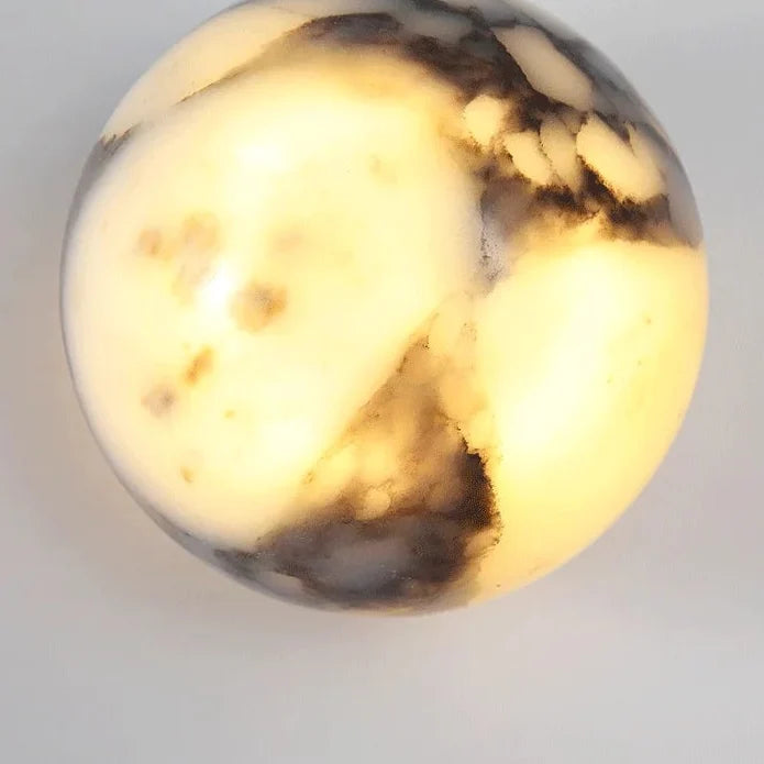 Wandlamp Marmeren Bol Natuursteen Up Down Lichteffect Hal Slaapkamer Woonkamer Eetkamer Sfeerverlichting | Sulvida