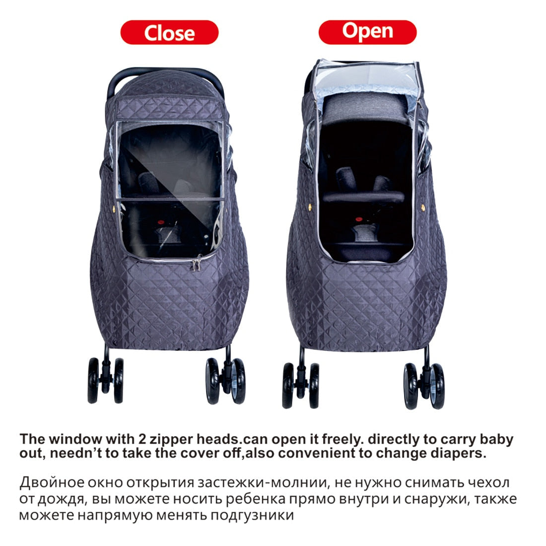 Winddichte Kinderwagenhoes met PVC-bescherming voor Alle Weersomstandigheden Optimale Ventilatie Buggy Regenhoes | Sulvida