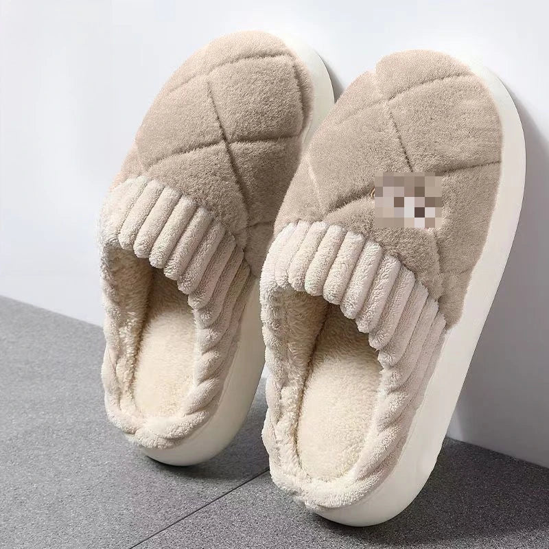 Geruite Pluche Pantoffels – Warme Huisslippers met Dikke Zool voor Binnen Comfortabel Antislip Unisex | Sulvida