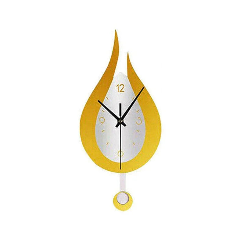 Acryl Waterdruppel Wandklok Stil Uurwerk Decoratieve Klok Woonkamer Slaapkamer Modern Design Metaal 38×17cm | Sulvida