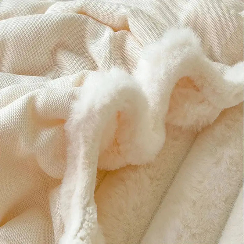 Zacht Teddy Hoeslaken met Diepe Hoeken Pluche Beddenlaken 150×200-220 cm Warm Winterbeddengoed Fleece | Sulvida