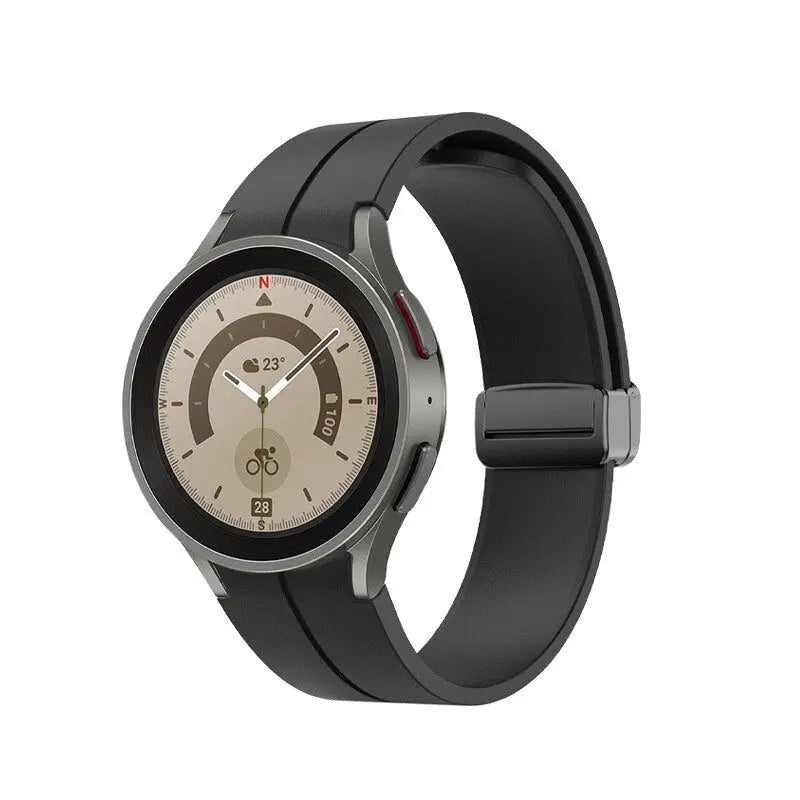 Bracelet de montre en silicone compatible avec Galaxy Watch 4 5 6, fermoir réglable, bracelet de sport et accessoire pour montre connectée | Sulvida