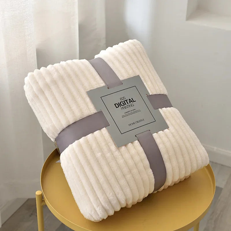 Koraalfluwelen Plaid Geruit Warm Fleece Winterdeken voor Bank Bed Volwassenen Kinderen Huisdieren Woonkamer | Sulvida