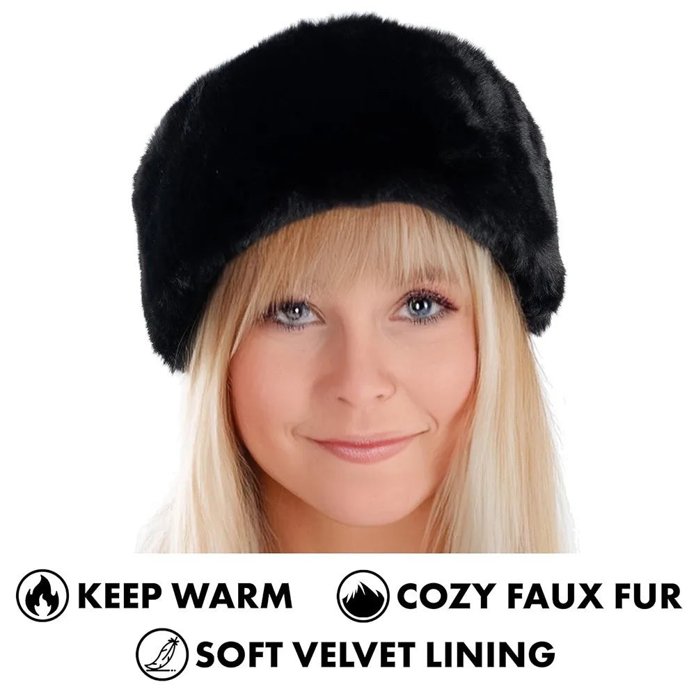 Pluizige Hoofdband Imitatiebont Breed Elastisch Oorbeschermer Haarband Winter Dames Zachte Warme Haarband | Sulvida