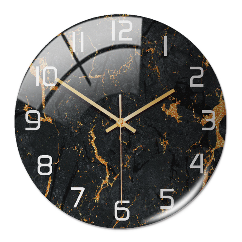 Ronde Wandklok Luxe Gouden Accent Moderne Tijdweergave Stille Uurwerk Klokken Wanddecoratie Interieur Kleur Grijs | Sulvida