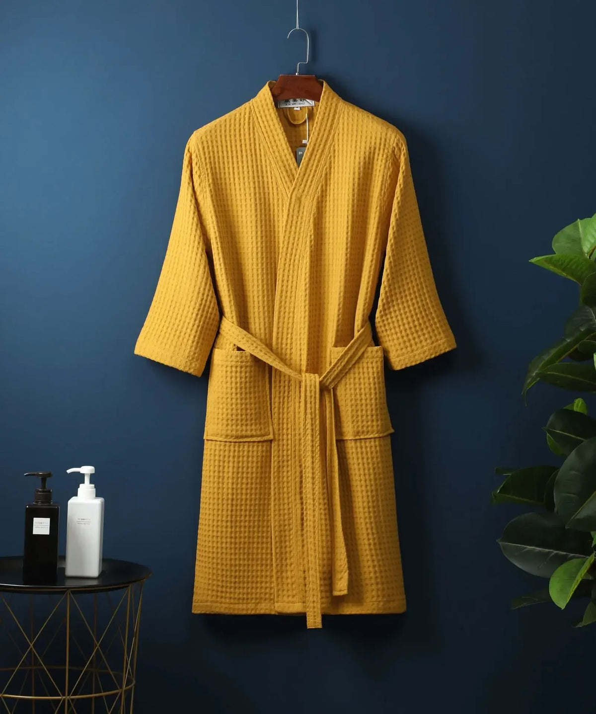 Wafel Badjas Katoen met Lange Mouwen voor Thuis Wellness Spa Sauna Hotel Unisex Ochtendjas Badkamer Comfort | Sulvida