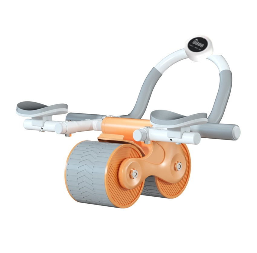Buikspierwiel met Elleboogsteun Zwart Oranje Grijs Fitness Core Training Workout Oefening Roller Home Gym | Sulvida