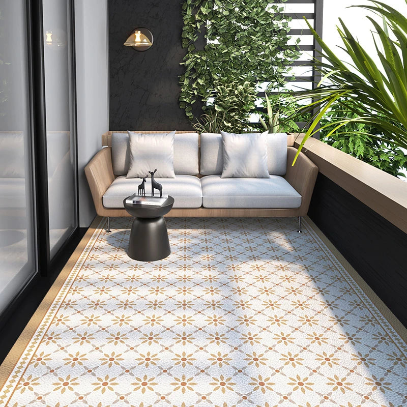 Antislip Vloerkleed PVC Leer 100x200 cm Wasbaar Binnentapijt Keuken Entree Woonkamer Geometrisch Design | Sulvida