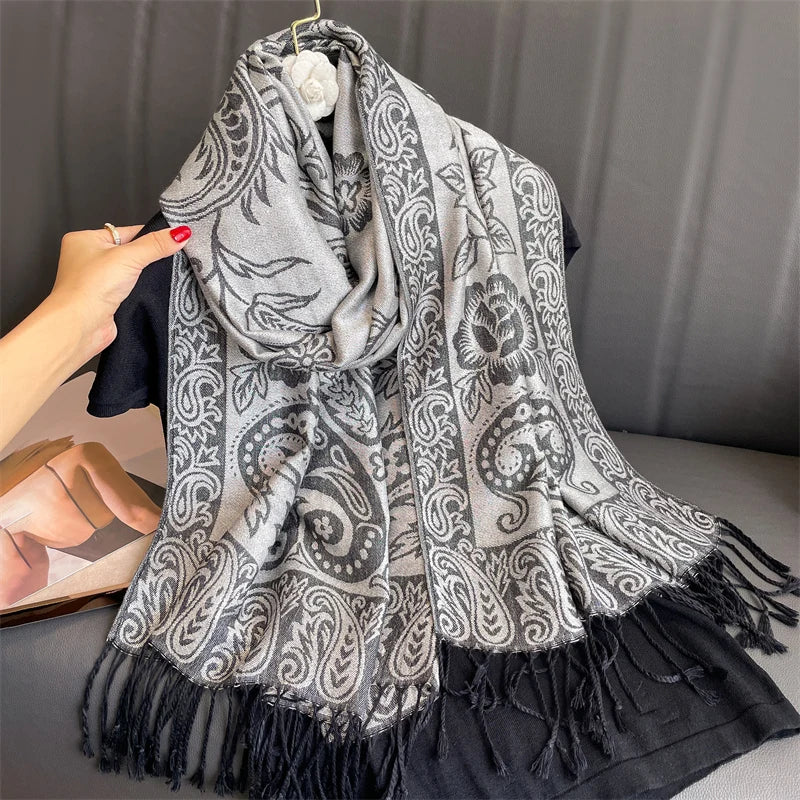 Kasjmier-gevoel Dames Sjaal 70×190 cm Polyester Warme Herfst Winter Omslagdoek Fashion Stola Accessoire | Sulvida