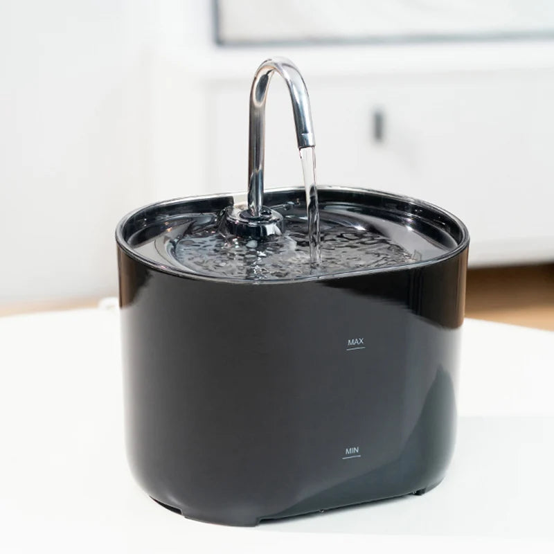 Huisdier Drinkfontein met Kraanstraal 2,2L RVS Filtersysteem Stil Automatisch voor Kat Hond Waterdispenser | Sulvida
