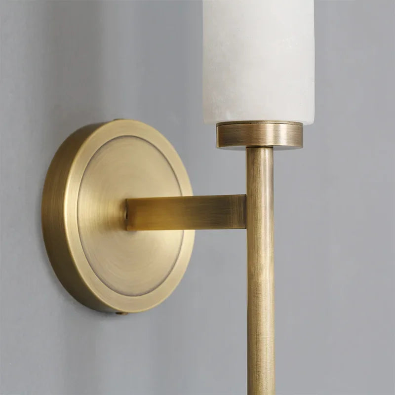 Cilindervormige Wandlamp Natuursteen met Metaal voor Woonkamer Slaapkamer Hal Eettafel Studeerkamer Verlichting | Sulvida