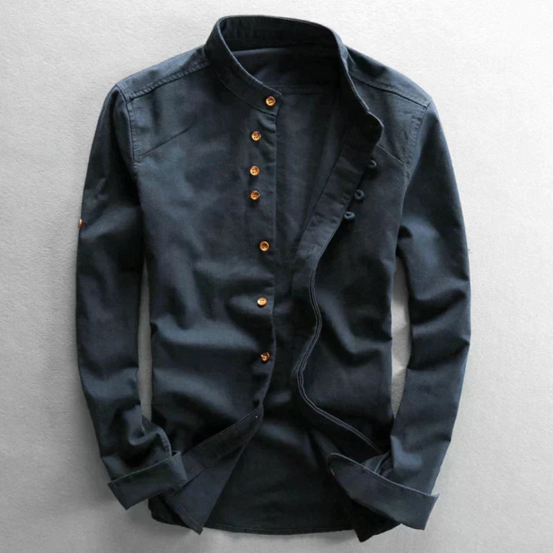 Japans Linnen Herenoverhemd – Traditioneel Design met Moderne Twist voor Casual & Formeel Dagelijks Gebruik | Sulvida