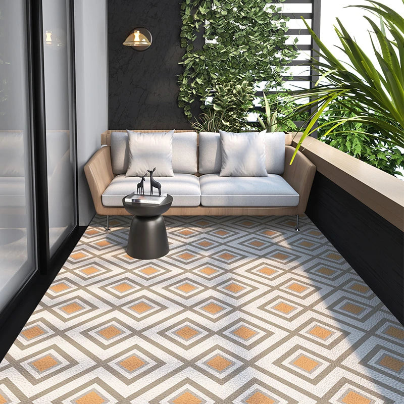 Antislip Vloerkleed PVC Leer 100x200 cm Wasbaar Binnentapijt Keuken Entree Woonkamer Geometrisch Design | Sulvida