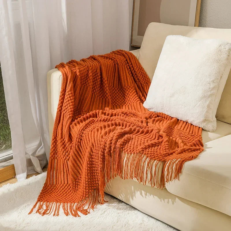 Gebreide Plaid Scandinavisch Design 150x240 cm Acryl Woonplaid Warmte Comfort Decoratief Interieur Woonkamer | Sulvida
