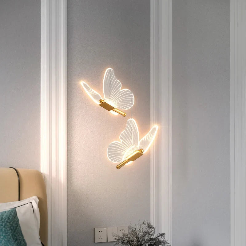 Vlinder Hanglamp LED Acryl Metaal 20cm Verstelbaar Dimbaar Warm Koud Driekleurig Modern Scandinavisch | Sulvida