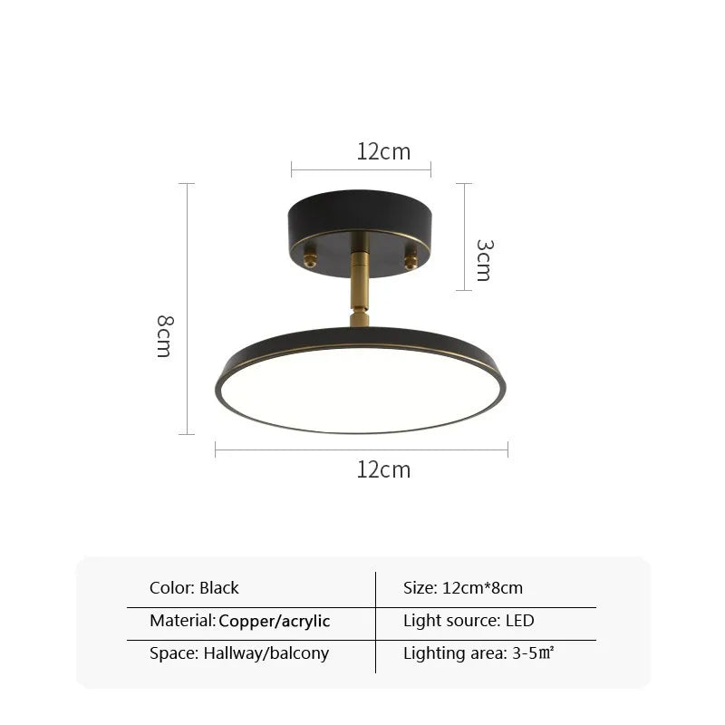Moderne draaibare plafondspot met LED zwart goud koper voor hal slaapkamer woonkamer minimalistische verlichting | Sulvida
