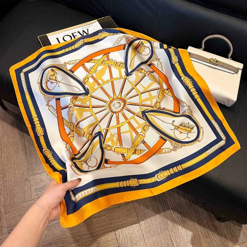 Vierkante Satijnen Sjaal 70x70 cm Dames Haarband Halsdoek Multifunctioneel Polyester Mode Accessoire | Sulvida