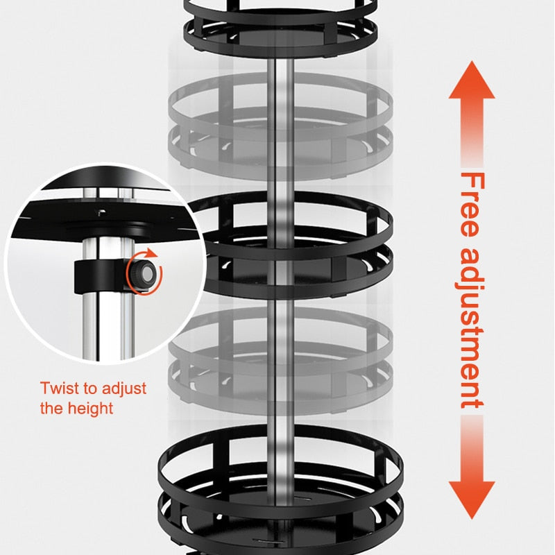360° drehbarer Universal-Organizer mit verstellbaren Ebenen – platzsparendes und effizientes Aufbewahrungssystem | Sulvida