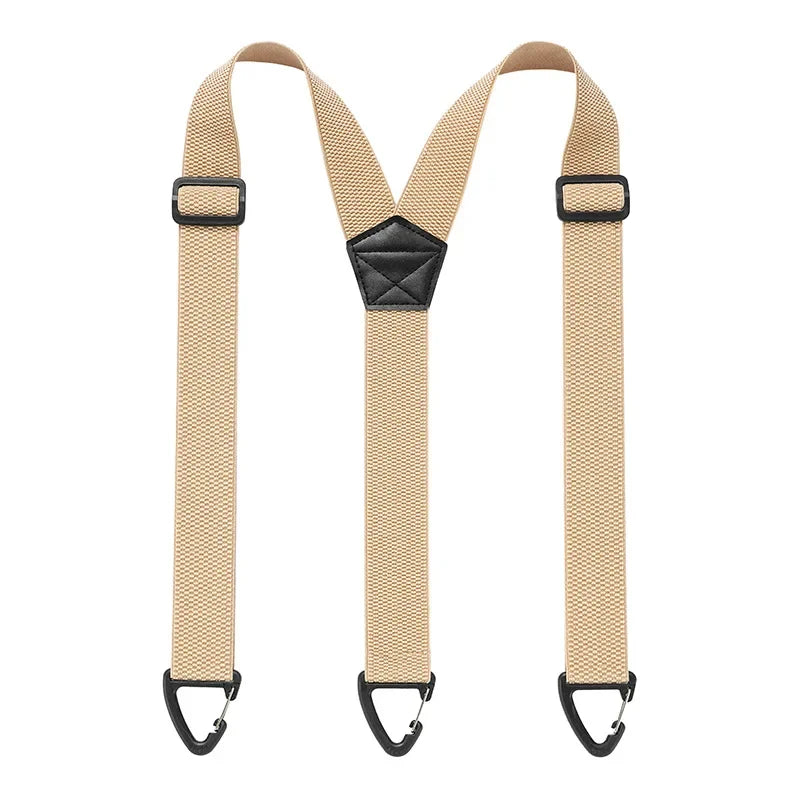 Bretelles pour homme en X réglables, clips métalliques, largeur 3,5 cm, noir, blanc, bleu marine, gris foncé, kaki, marron, élégantes | Sulvida