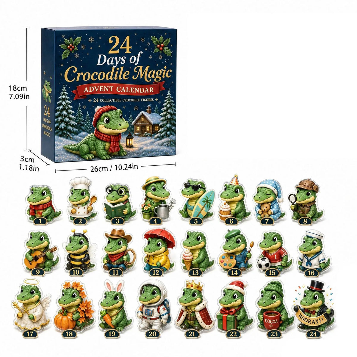 Adventskalender met 24 Figuren Kerstcountdown Bureauversiering Hangende Decoratie Thema Collectie Kerst | Sulvida