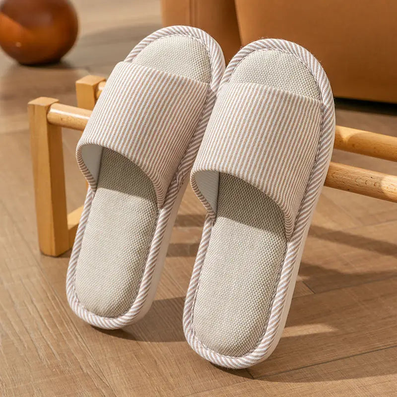 Linnen Pantoffels Dames Heren Zomer Winter Binnenshuis Open Casual Huisslippers Unisex Comfortabel Ademend | Sulvida