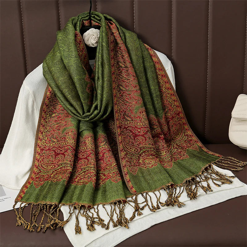 Kasjmier-gevoel Dames Sjaal 70×190 cm Polyester Warme Herfst Winter Omslagdoek Fashion Stola Accessoire | Sulvida