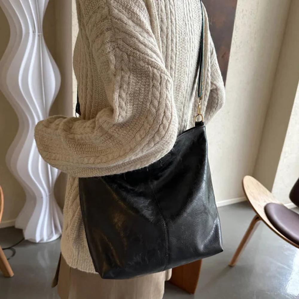 Vintage Leren Schoudertas Dames Premium Kwaliteit Magnetische Sluiting Verstelbare Riem Crossbody Handtas | Sulvida