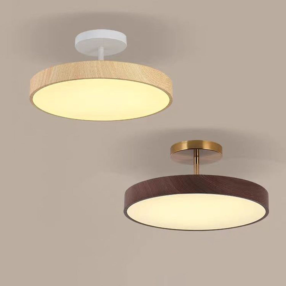 Plafondlamp Scandinavische Stijl Hout & Goudkleurig Montuur Wit Licht D30 × H17 cm Woonkamer Eetkamer | Sulvida