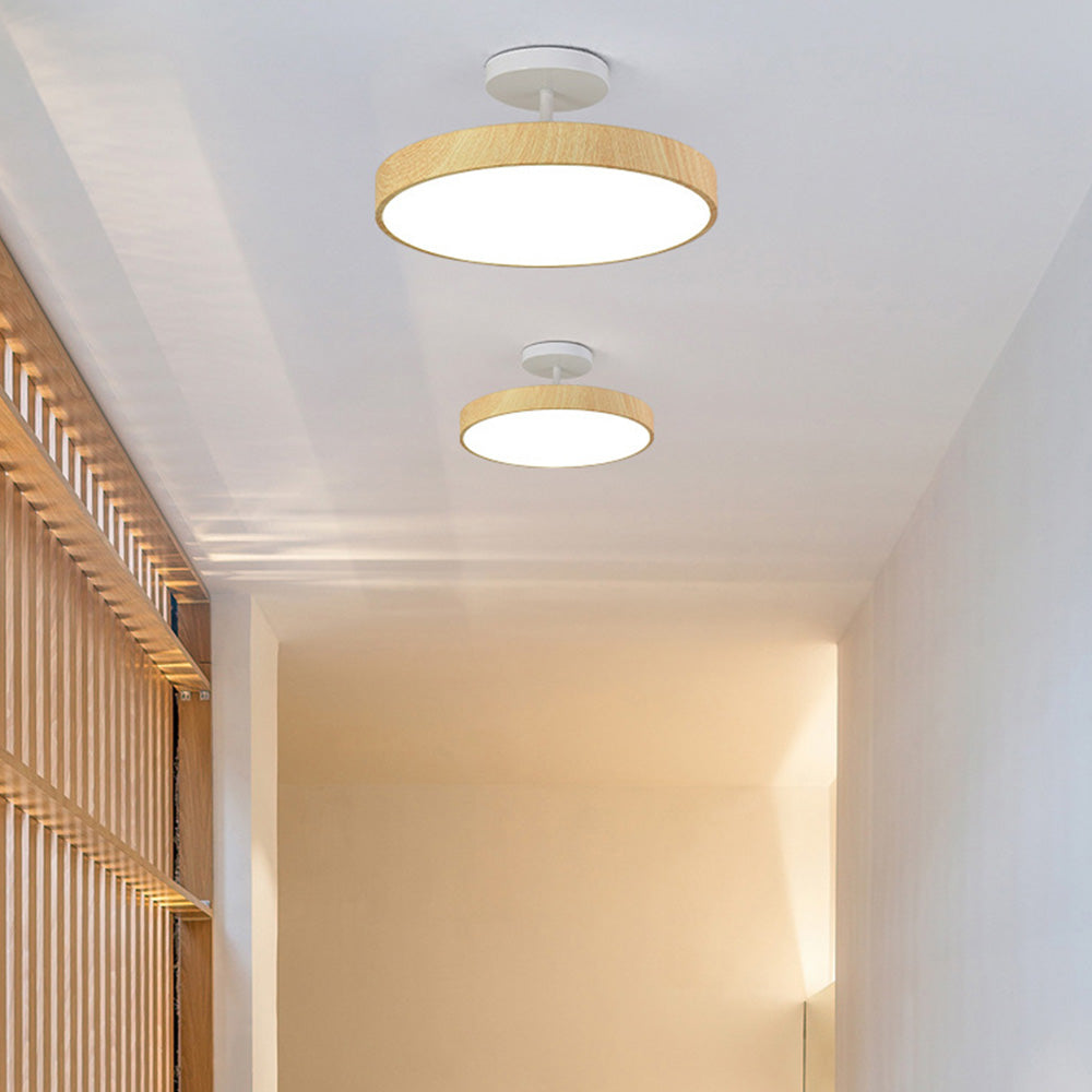 Plafondlamp Scandinavische Stijl Hout & Goudkleurig Montuur Wit Licht D30 × H17 cm Woonkamer Eetkamer | Sulvida