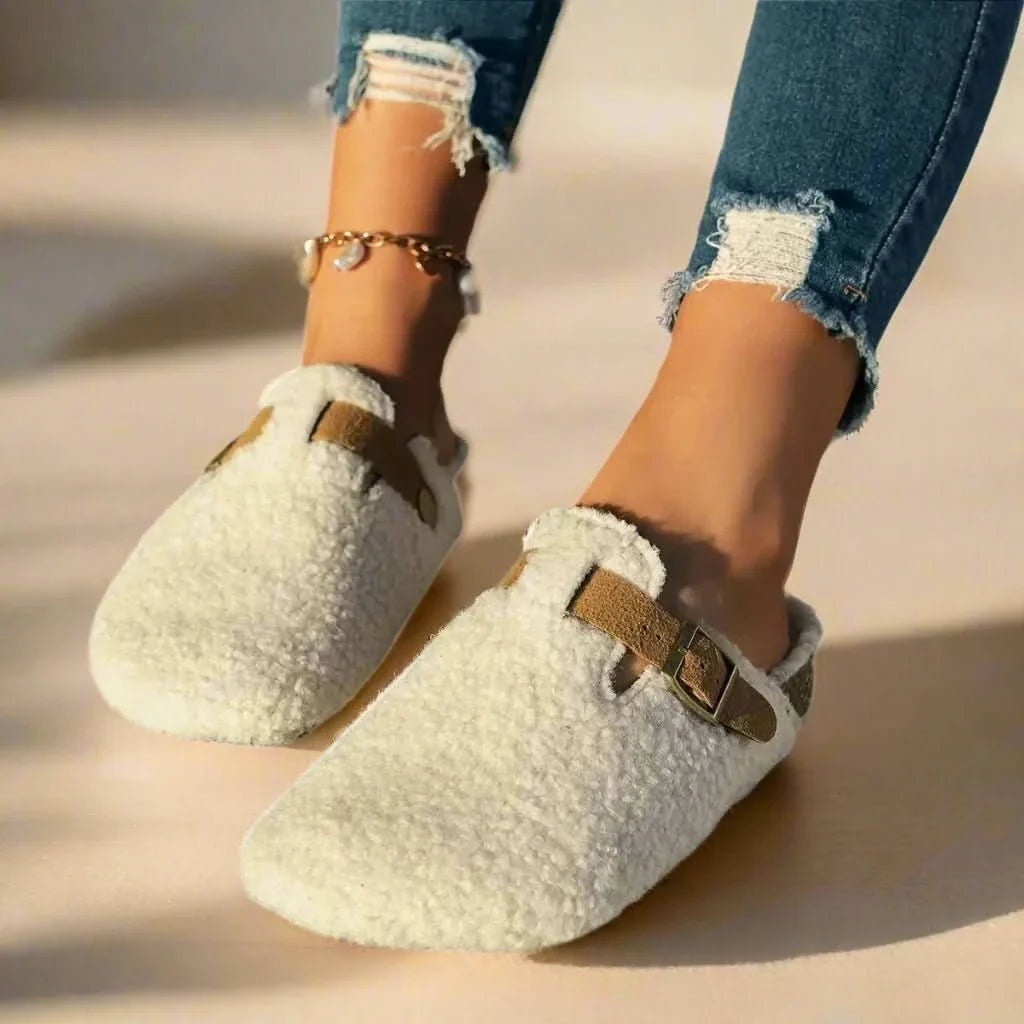 Pantoffels Dames & Heren Schapenwol Warm Gevoerd Antislip Muiltjes Winterschoenen Binnenschoenen Beige Bruin Zwart | Sulvida