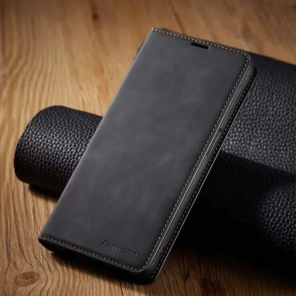 Magnetische Leren Telefoonhoes voor Samsung Galaxy – Compacte Portemonnee met Kaartvakjes | Sulvida