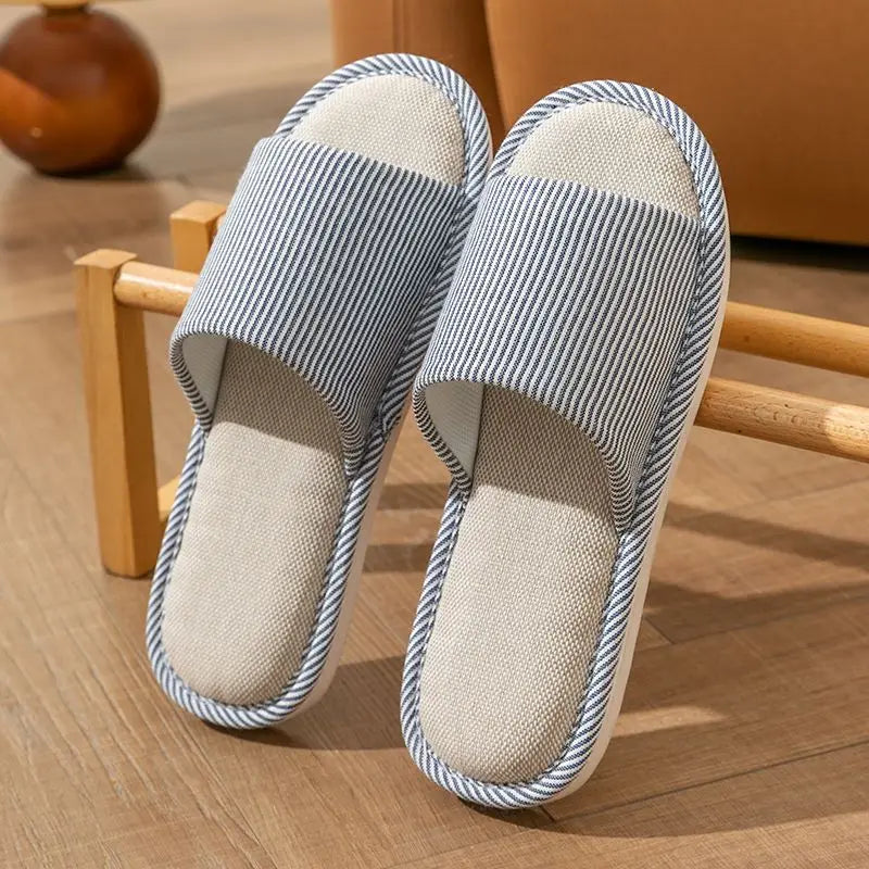 Linnen Pantoffels Dames Heren Zomer Winter Binnenshuis Open Casual Huisslippers Unisex Comfortabel Ademend | Sulvida