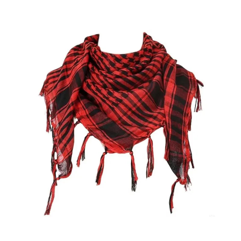Tactische Shemagh Woestijnsjaal Geruit Katoen 100x100 cm Hoofddoek Hals Mannen Vrouwen Sport Outdoor | Sulvida