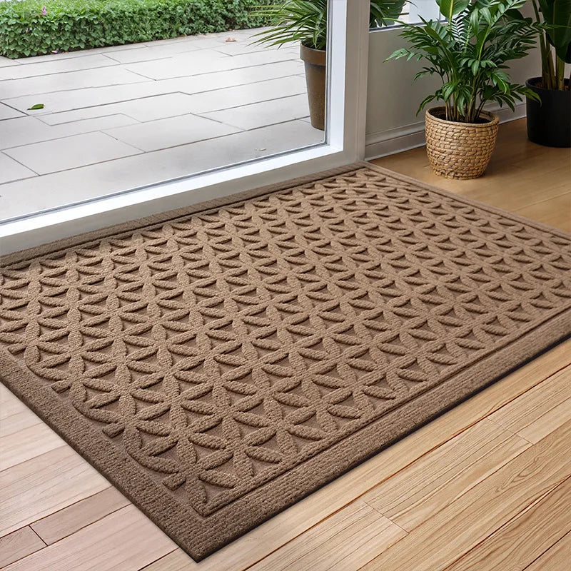 Antislip Deurmat 45×75 cm Polyester Waterabsorberend Binnen Buiten Grijs Bruin Zwart Onderhoudsvriendelijk Entree | Sulvida