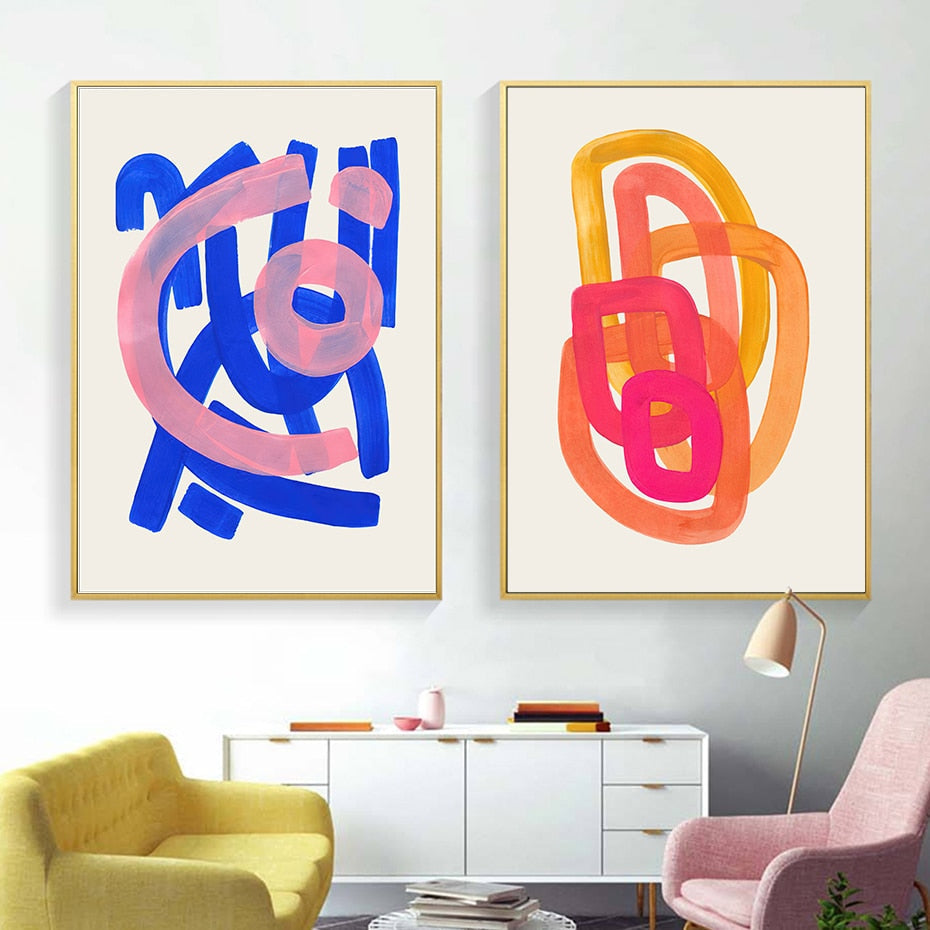 Canvasdoek met Kleurrijke Penseelstreken Wanddecoratie Abstract Modern Kunstwerk voor Woonkamer Slaapkamer | Sulvida