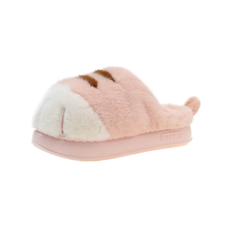 Pluche pantoffels met kattenpootjes voor dames binnen buiten warme antislip slippers huisschoenen comfortabel | Sulvida