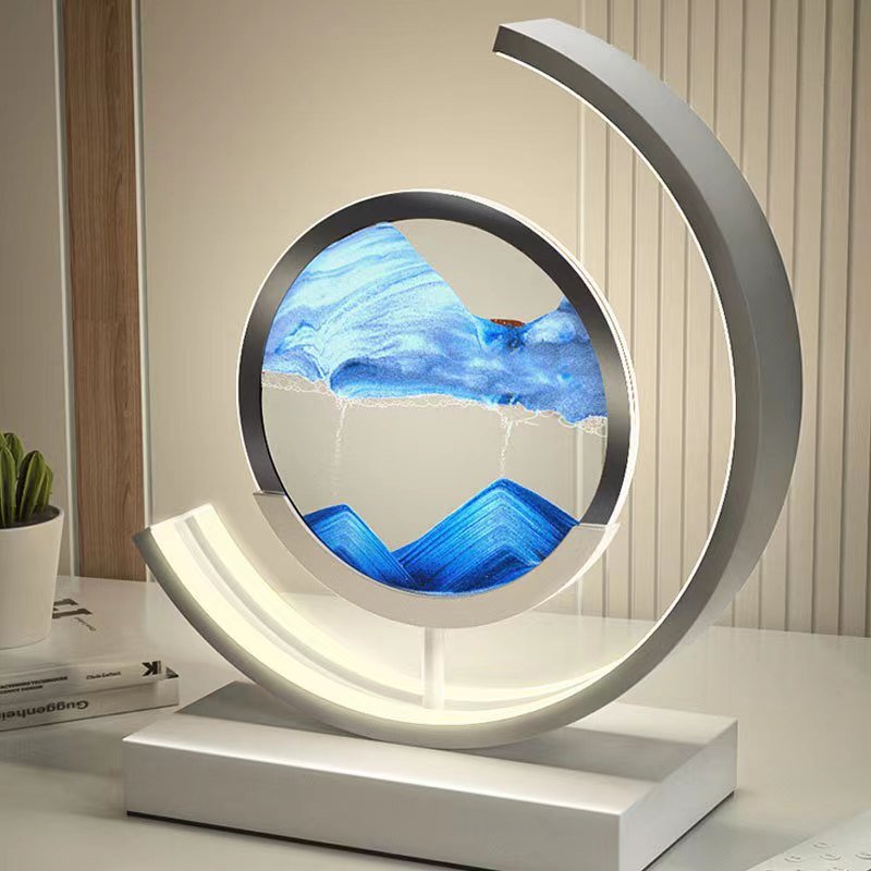 Decoratieve Tafellamp met Bewegend Zand Kleureffect LED Verlichting Sfeerverlichting Woonkamer Slaapkamer | Sulvida