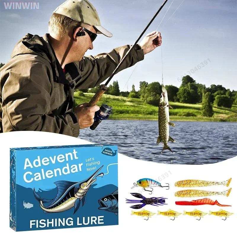 Viskalender 24 Dagen Kunstaas Set Met Minnows Spinners Haken Zoet Zoutwater Voor Baars Forel Roofvis | Sulvida