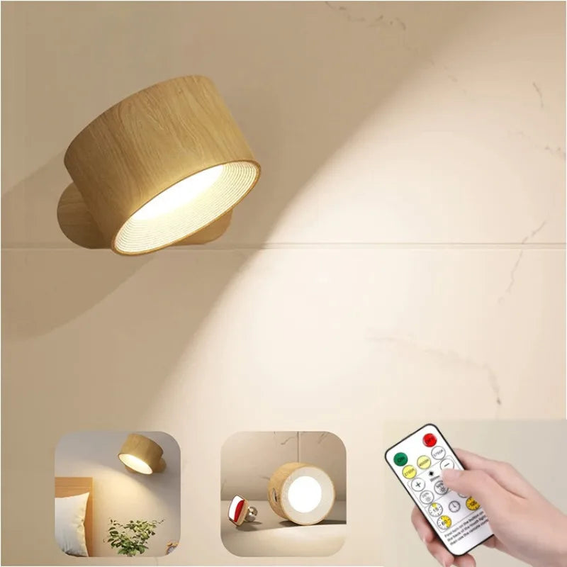Draadloze LED Wandlamp Oplaadbaar met Afstandsbediening Magnetische Bevestiging Cilindrisch Design Sfeerlicht | Sulvida