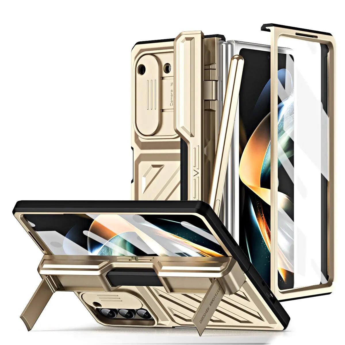 Étui de protection pour téléphone Samsung Galaxy Z Fold 4 et 5 avec support et protecteur d’écran intégral | Sulvida