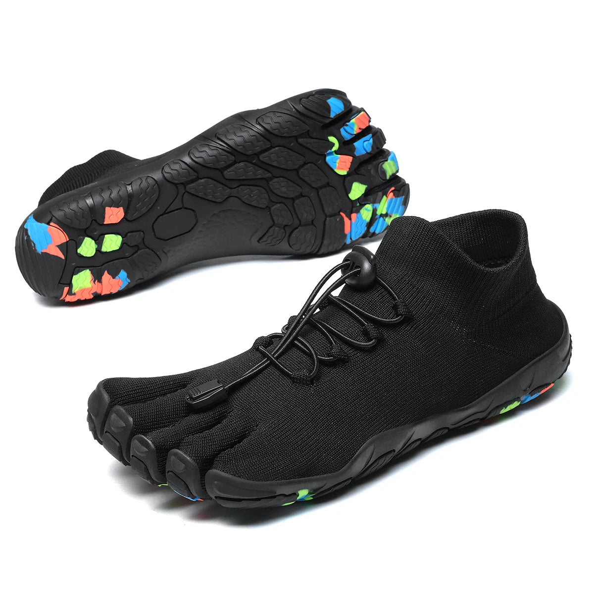 Waterschoenen met teenseparatie zwart grijs unisex strand zwembad yoga hardlopen watersport lichtgewicht | Sulvida