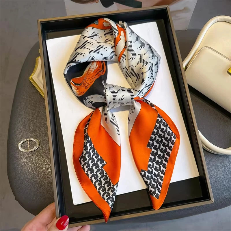 Vierkante Zijden Sjaal 70x70 Dames Satijn Halsdoek Haarband Hoofddoek Bandana Multifunctioneel Stijlvol | Sulvida