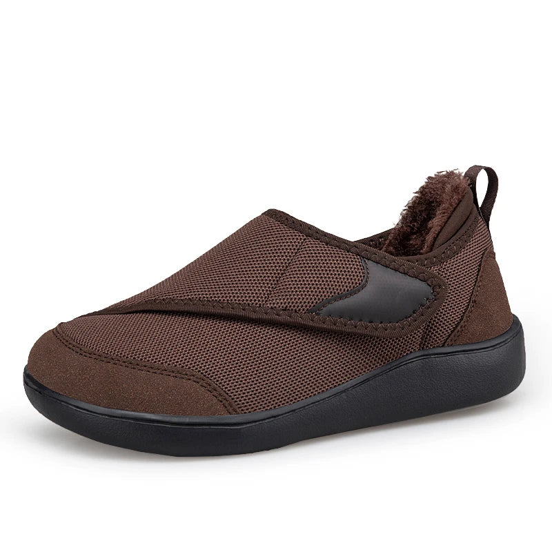 Ortopedische Pantoffels Breed met Bontvoering Warm Verstelbaar voor Gezwollen Voeten en Hallux Valgus Comfort | Sulvida