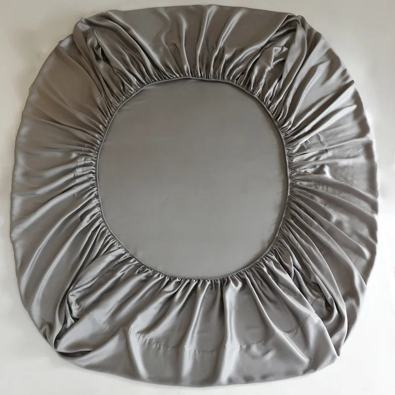 Ensemble de draps-housses en soie 100 % de mûrier - Régulation de la température, hypoallergénique, légèrement brillant, respirant, luxueux | Sulvida