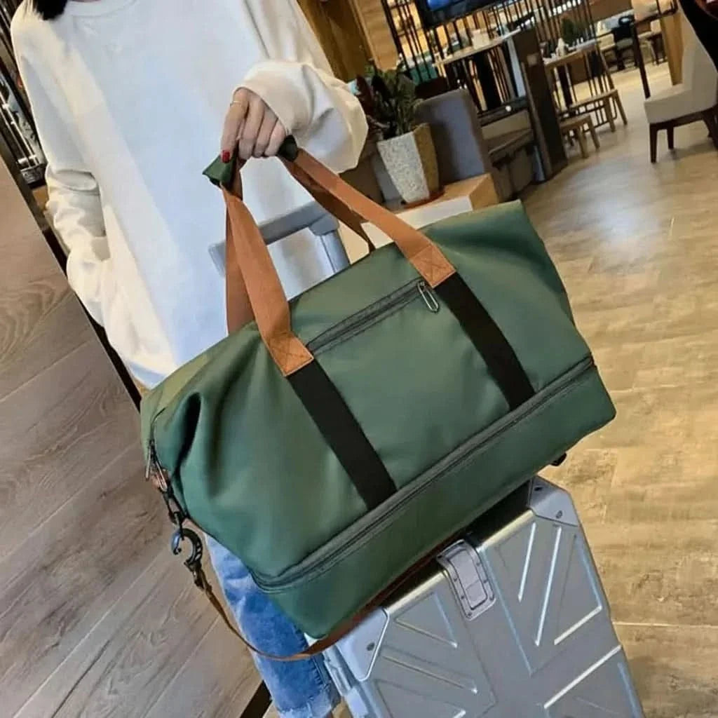 Sac de sport avec compartiment à chaussures – Sac de week-end pratique avec compartiment humide-sec et bandoulière amovible | Sulvida